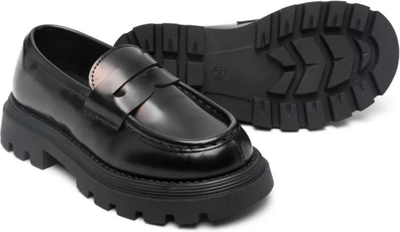 Gallucci Kids Leren loafers Zwart