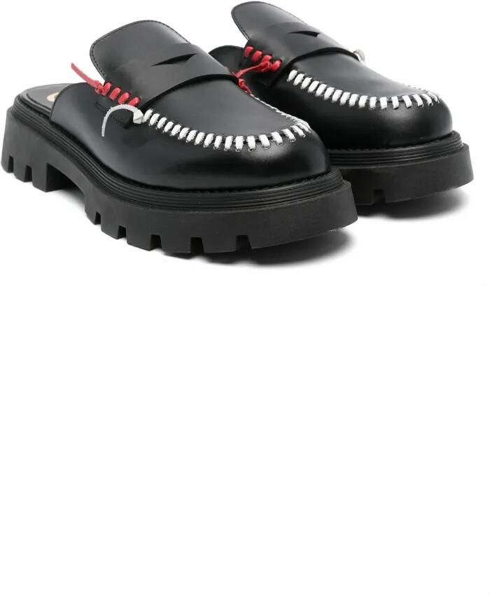 Gallucci Kids Leren slip-on loafers Zwart