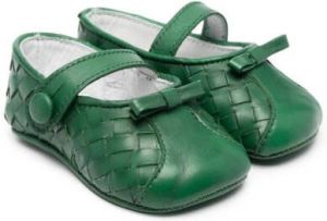 Gallucci Kids interwoven leather ballerina shoes Groen