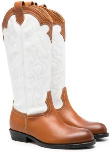 Gallucci Kids Leren cowboylaarzen Bruin