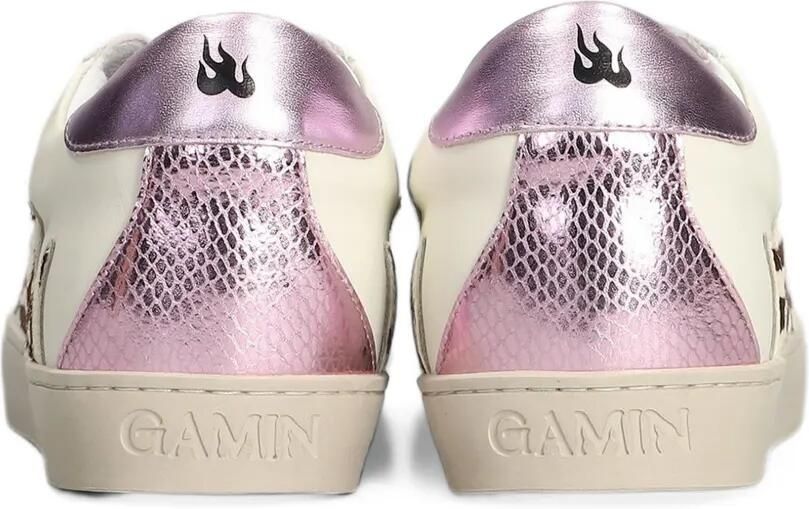 Gamin Dopamine sneakers met vlammen-patchwork Wit - Foto 3
