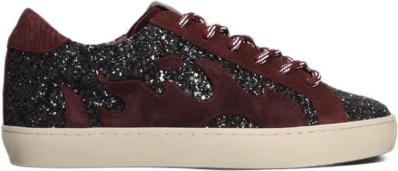 Gamin Dopamine sneakers met vlammen-patch en glitter-effect Rood