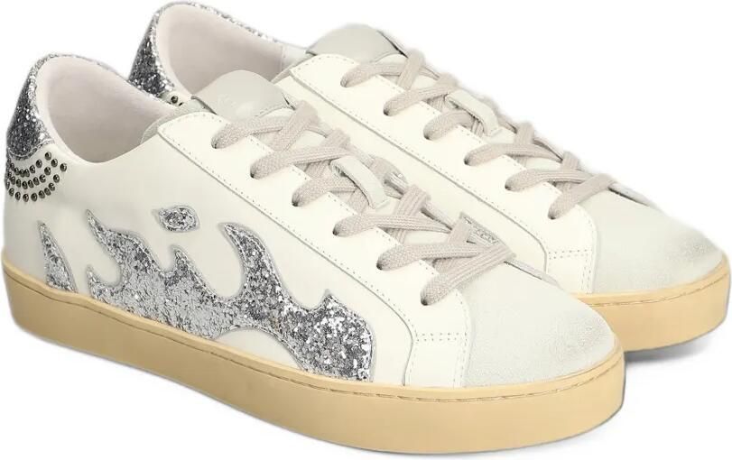Gamin Dopamine sneakers met studs en glittervlammen Wit - Foto 4