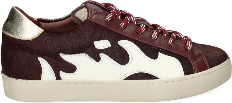 Gamin Sneakers met vlammenpatch Bruin