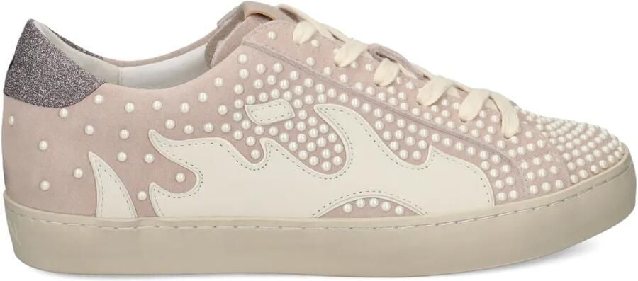 Gamin Sneakers verfraaid met vlammen Beige