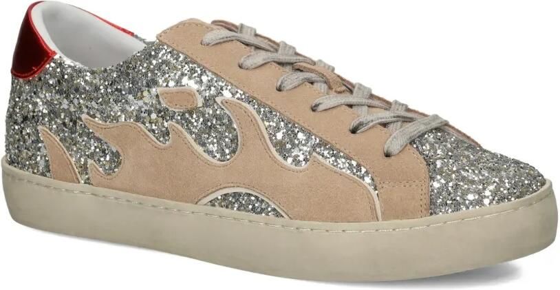 Gamin Sparkling sneakers verfraaid met vlam Beige