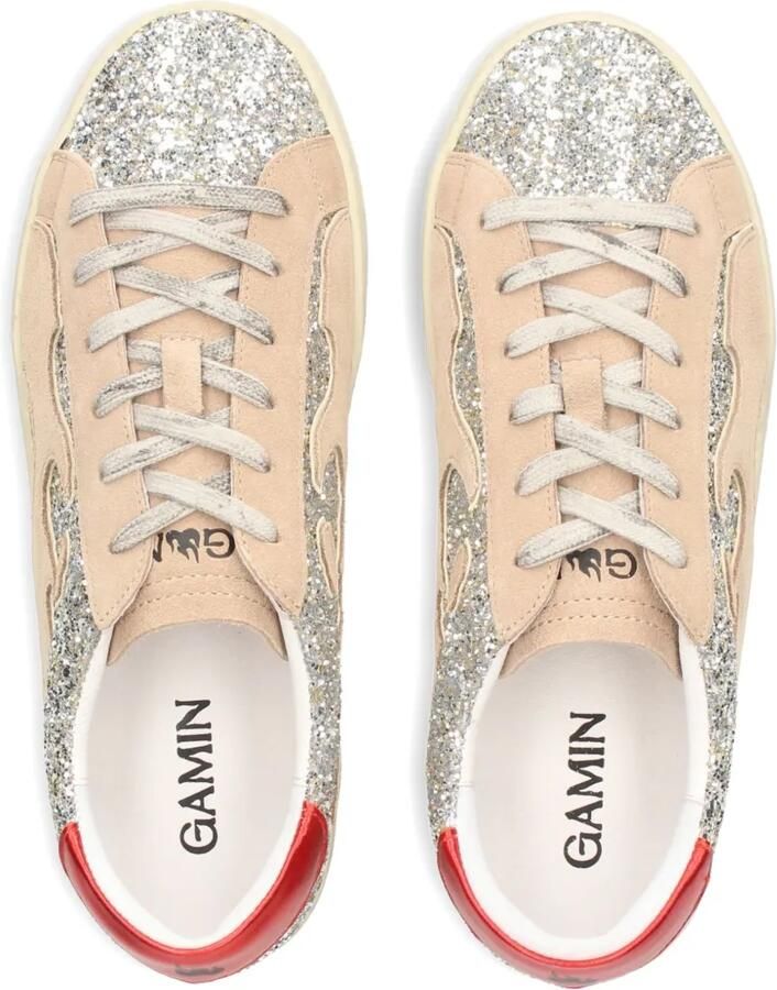 Gamin Sparkling sneakers verfraaid met vlam Beige - Foto 2