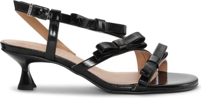 GANNI 25 mm sandalen met kittenhak en strikdetail Zwart