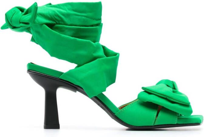 GANNI Sandalen met strikdetail Groen