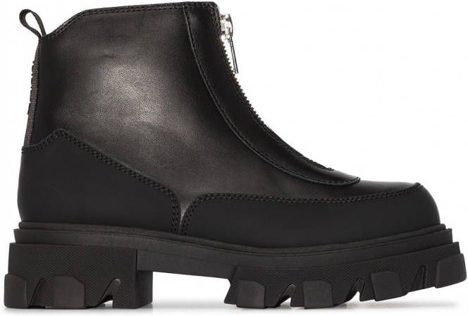 GANNI Enkellaarzen met chunky zool Zwart