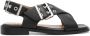 GANNI crossover-strap bucked sandals Zwart - Thumbnail 1