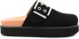 GANNI Feminine Buckle vilten slippers Zwart - Thumbnail 1