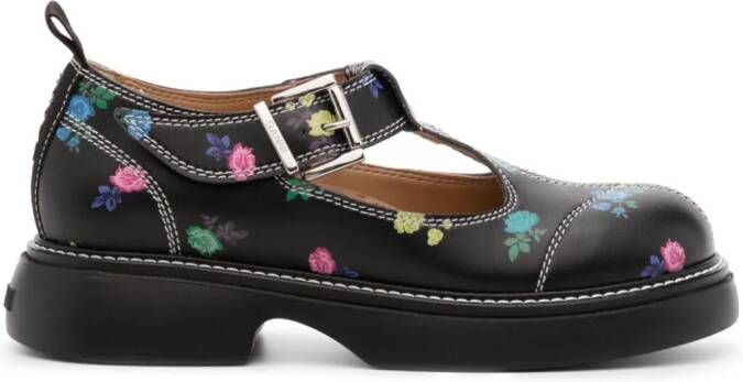 GANNI Flower Everyday Mary Jane shoes Zwart
