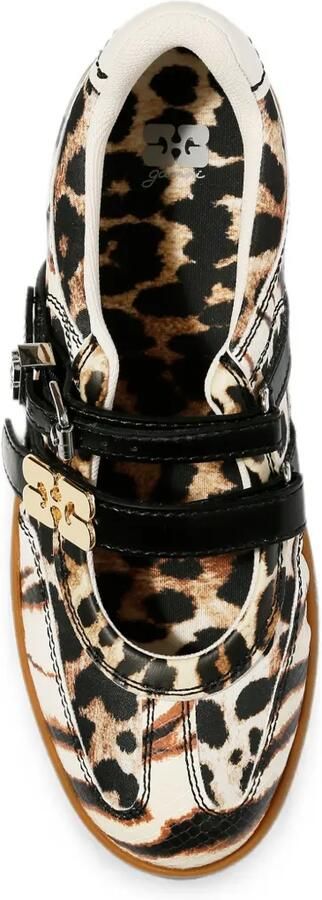GANNI Ballerina's met dierenprint en gespdetail Beige - Foto 3