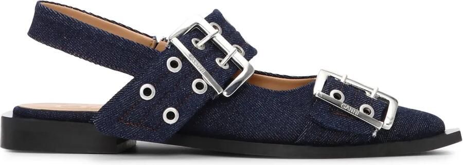 GANNI Ballerina's met gespdetail Blauw