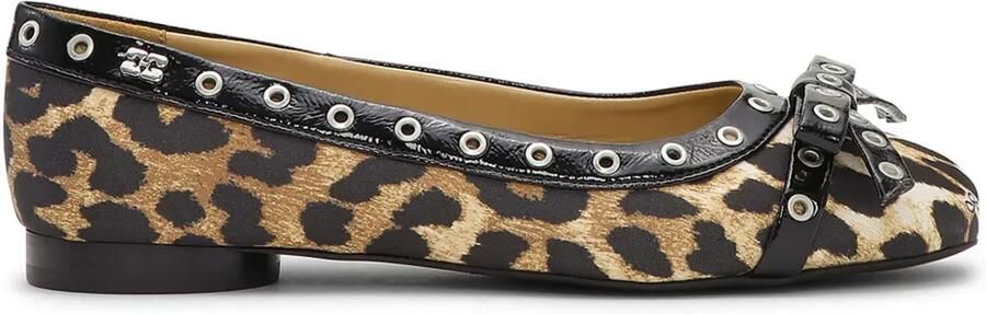 GANNI Ballerina's met print en ringlets Bruin