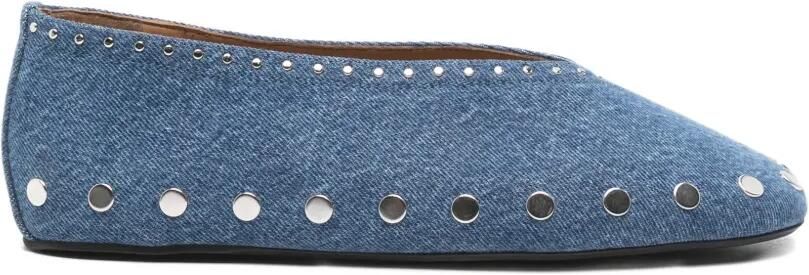 GANNI Ballerina's met strik verfraaid met studs Blauw
