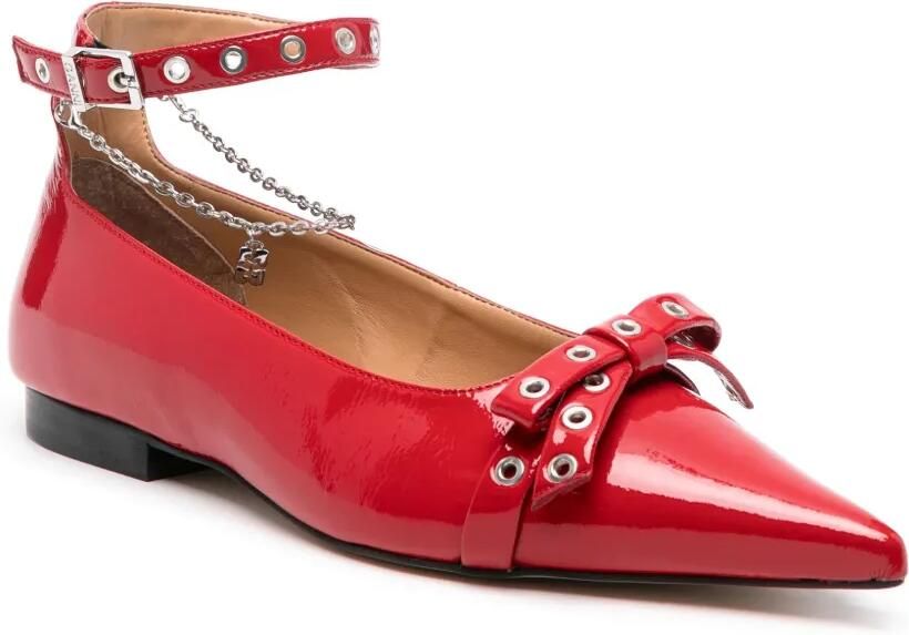 GANNI Ballerina's met strikdetail Rood - Foto 2