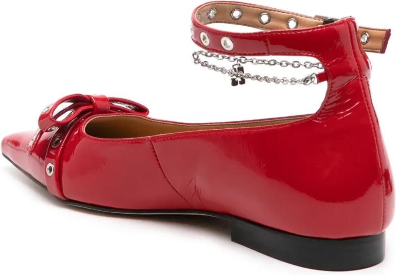 GANNI Ballerina's met strikdetail Rood - Foto 3