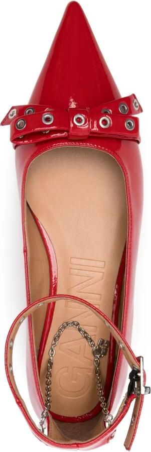GANNI Ballerina's met strikdetail Rood - Foto 4