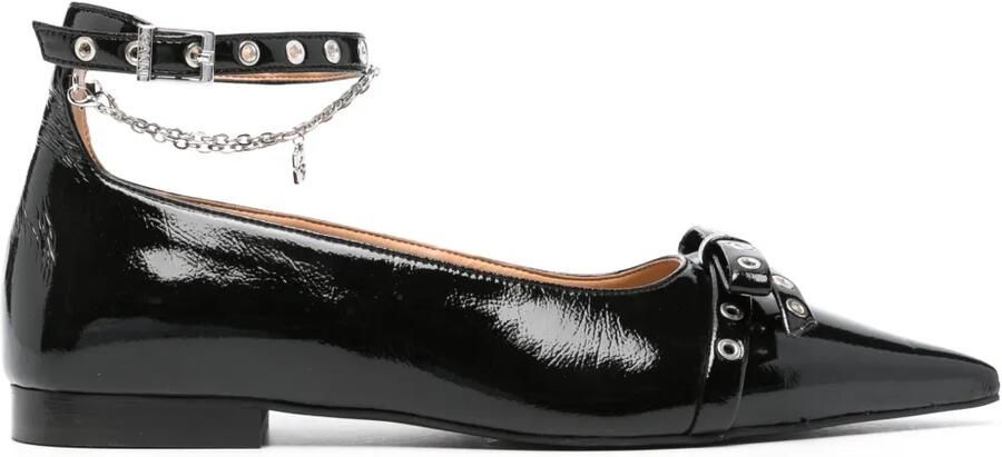 GANNI Ballerina's met strikdetail Zwart
