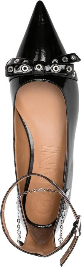 GANNI Ballerina's met strikdetail Zwart - Foto 4