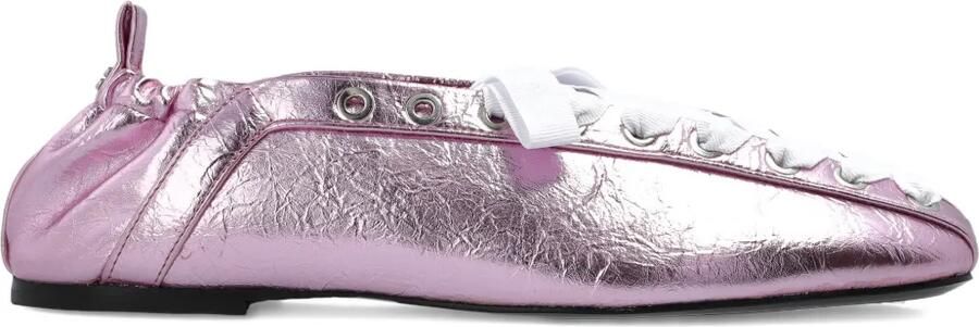 GANNI Ballerina's met veters Roze