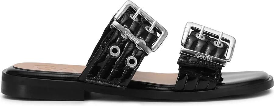GANNI Buckle sandalen met gesp Zwart