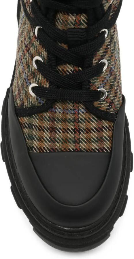 GANNI check-pattern lug-sole boots Bruin - Foto 4