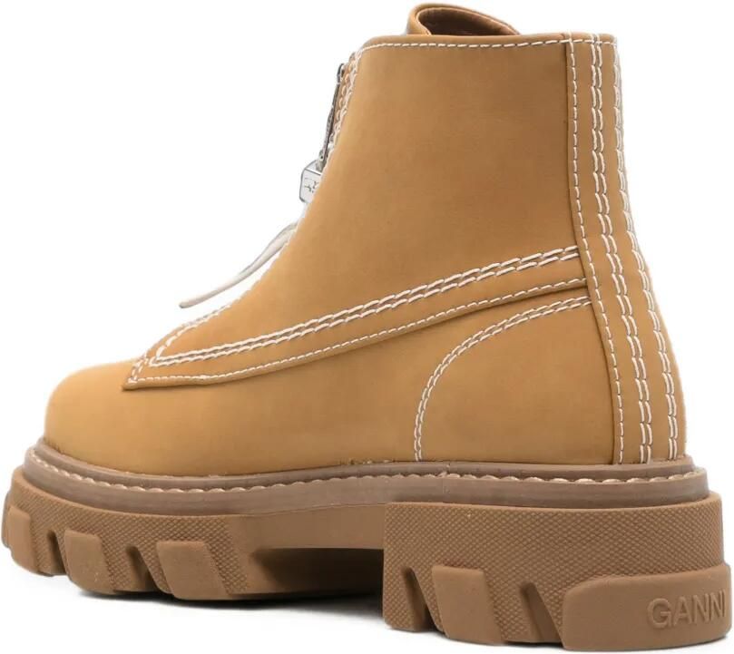 GANNI cleated zip ankle boots Beige - Foto 2