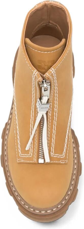 GANNI cleated zip ankle boots Beige - Foto 4