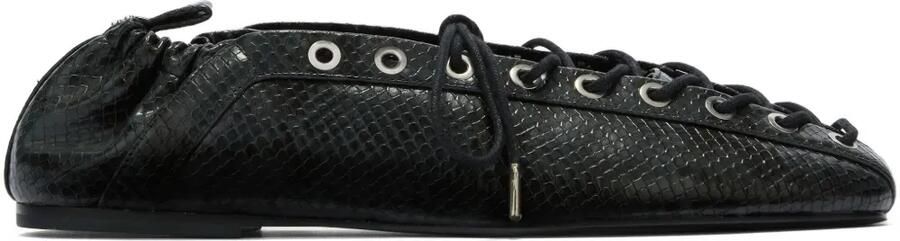 GANNI Eyelets ballerina's met veters Zwart