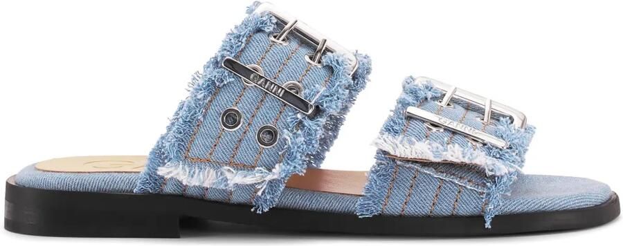 GANNI Feminine denim sandalen Blauw