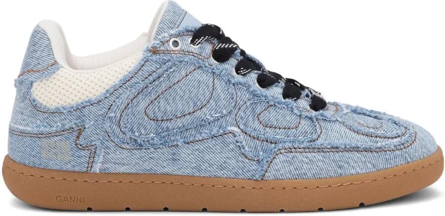 GANNI Gerafelde sneakers met vlakken Blauw
