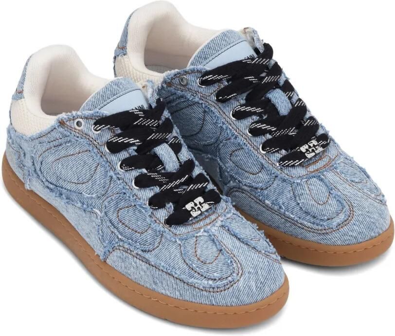 GANNI Gerafelde sneakers met vlakken Blauw - Foto 4
