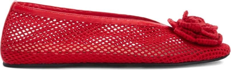GANNI Jenny ballerina's verfraaid met bloemen Rood