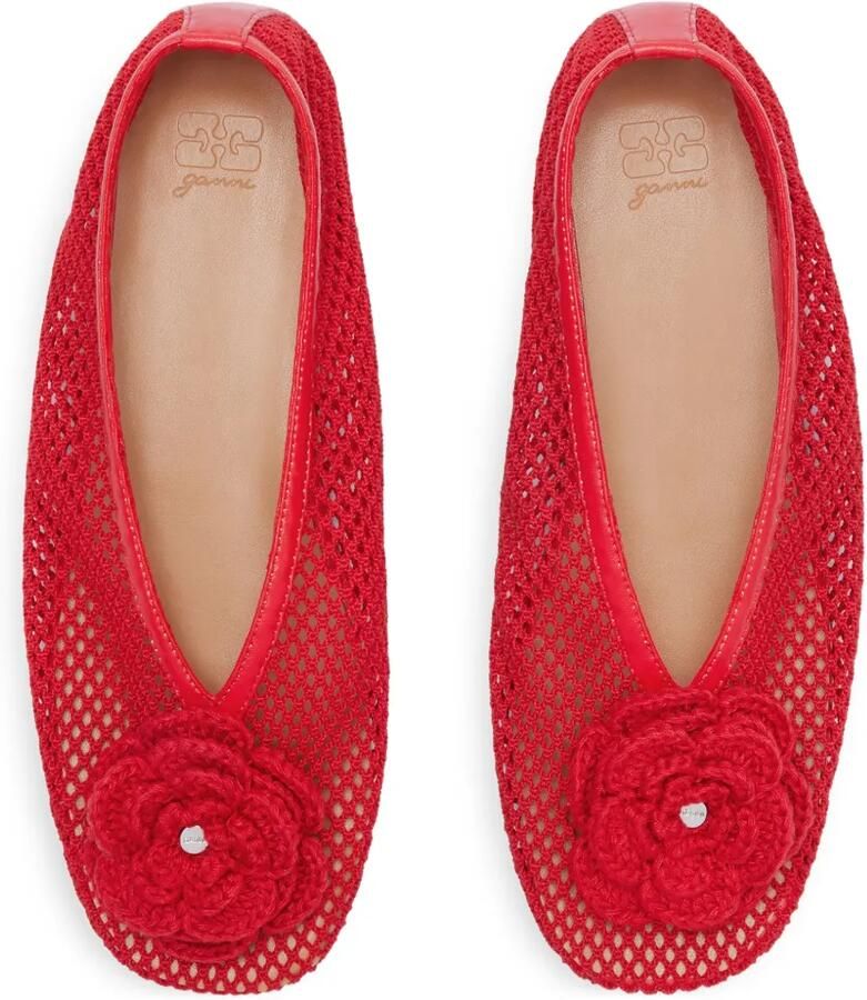 GANNI Jenny ballerina's verfraaid met bloemen Rood - Foto 2