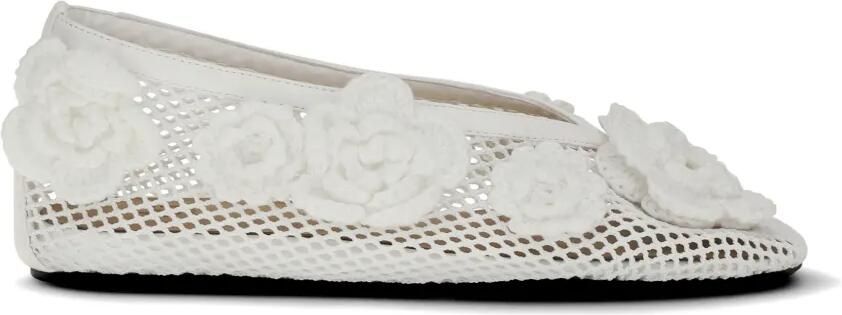 GANNI Jenny ballerina's verfraaid met bloemen Wit