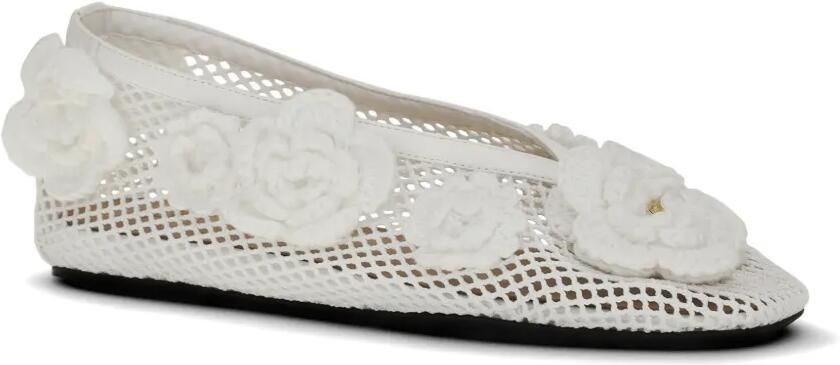 GANNI Jenny ballerina's verfraaid met bloemen Wit - Foto 2