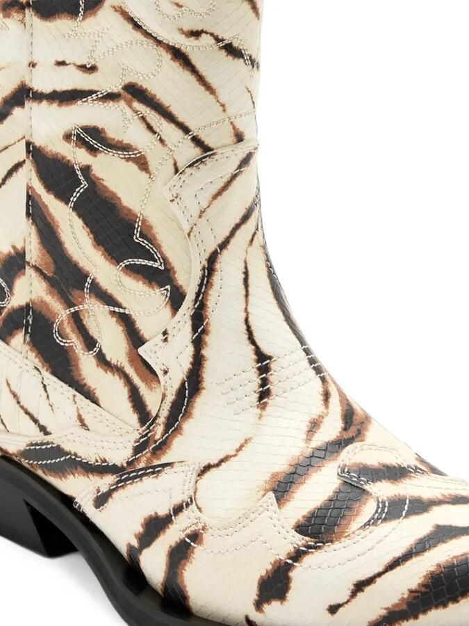 GANNI Laarzen met borduurwerk Beige - Foto 3