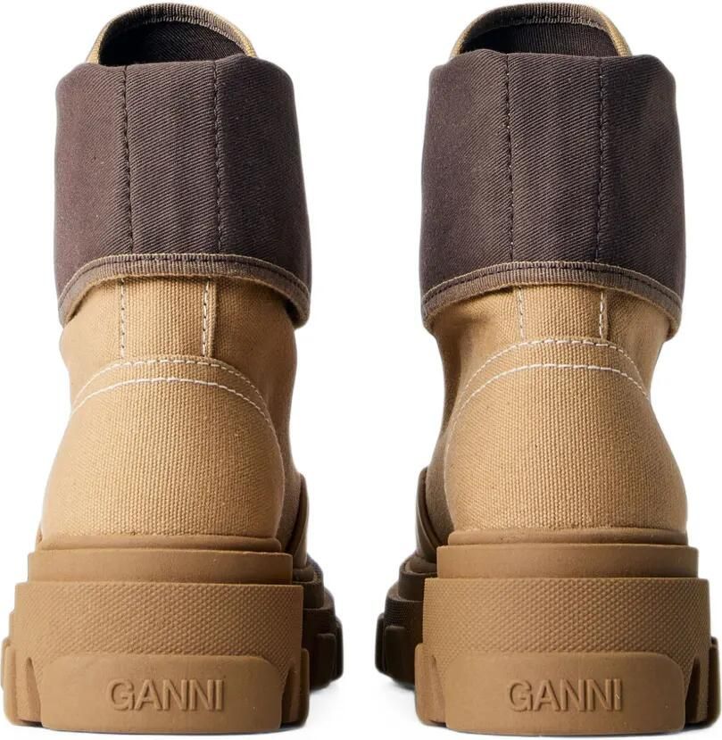 GANNI lace-up canvas boots Bruin - Foto 2