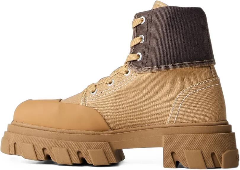 GANNI lace-up canvas boots Bruin - Foto 4