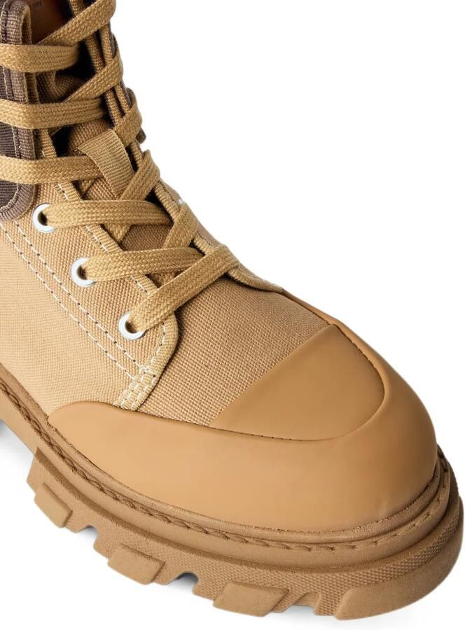 GANNI lace-up canvas boots Bruin - Foto 3