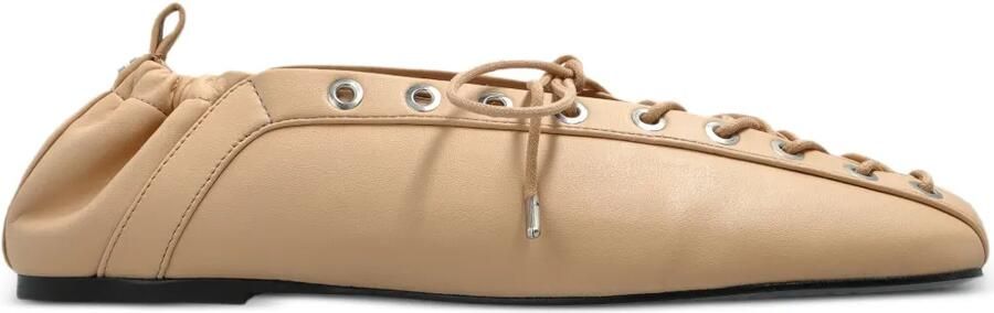 GANNI Leren derby schoenen Beige