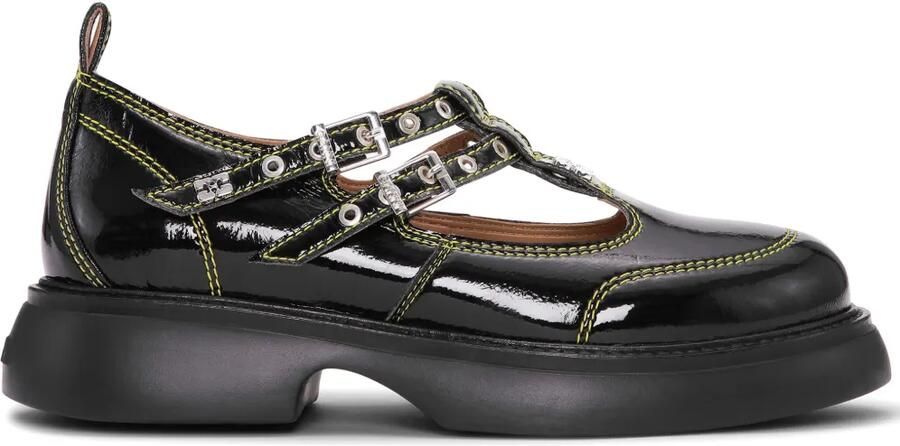 GANNI Loafers met logoplakkaat Zwart