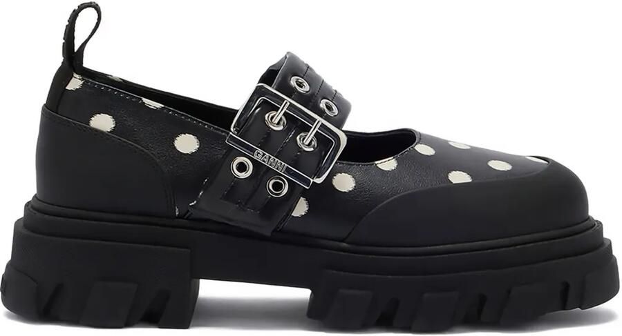 GANNI Loafers met stippen en gesp Zwart