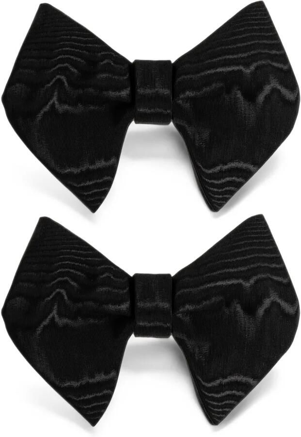GANNI logo-plaque shoe bows (set of two) Zwart