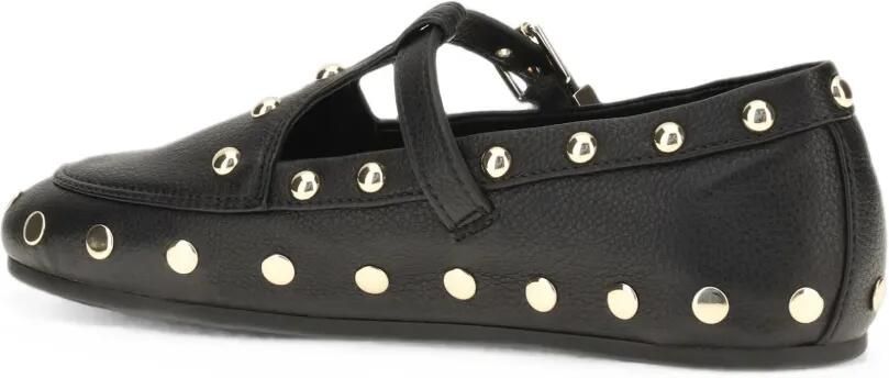 GANNI Mary Jenny ballerina's van bewerkt leer met studs Zwart - Foto 3