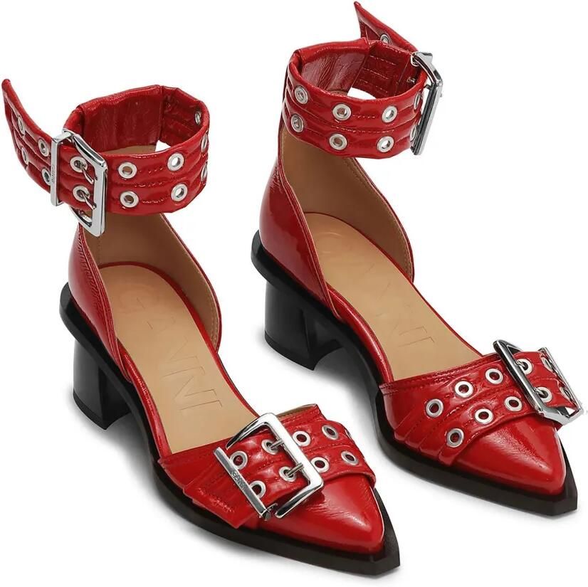 GANNI Opengeslepen pumps met gesp Rood - Foto 2
