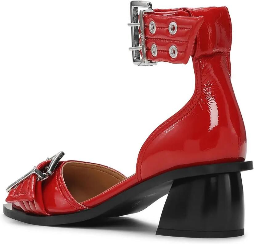 GANNI Opengeslepen pumps met gesp Rood - Foto 3